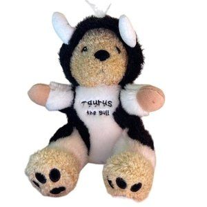 Vintage Enesco Zodiac Teddy Bear Taurus the Bull Plush 8 inches stuffed animal
